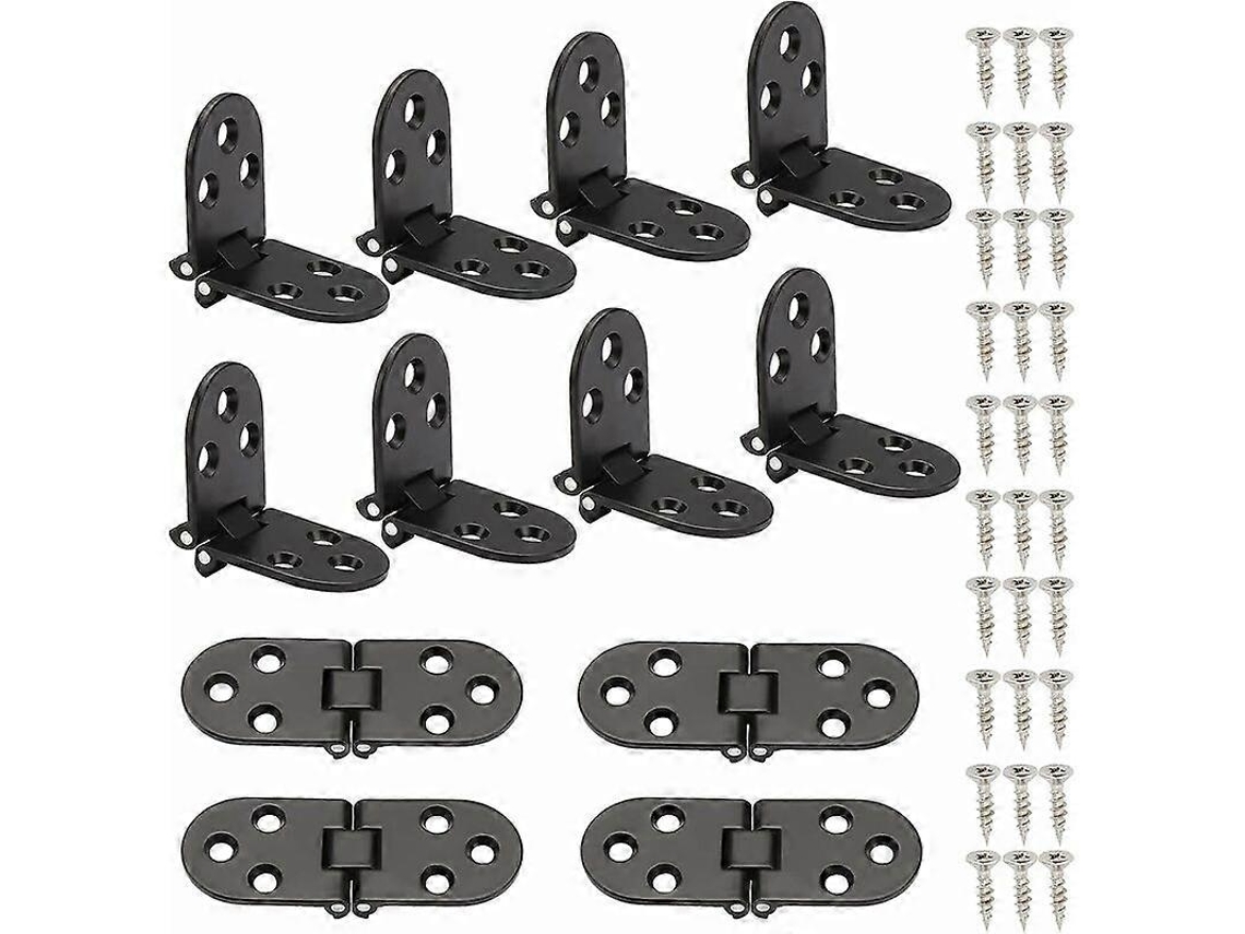 12 Piezas Bisagras De Mesa Plegable De Acero Inoxidable Redondeadas Con Tornillos Para Mesa, Silla, Armario Y Muebles Domésticos