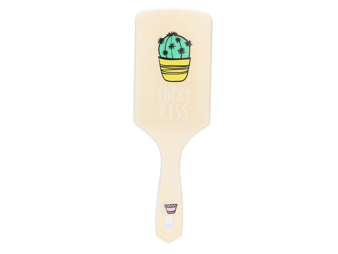 Pincel De Pelo Para Mujer Con Masaje Mágico Peine Cartoon Cuidado Capilar Cactus Amarillo