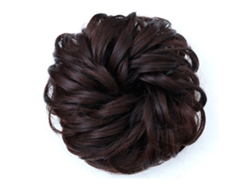 Peluca De Moño Rizado Marrón Oscuro Elegante Para Mujeres