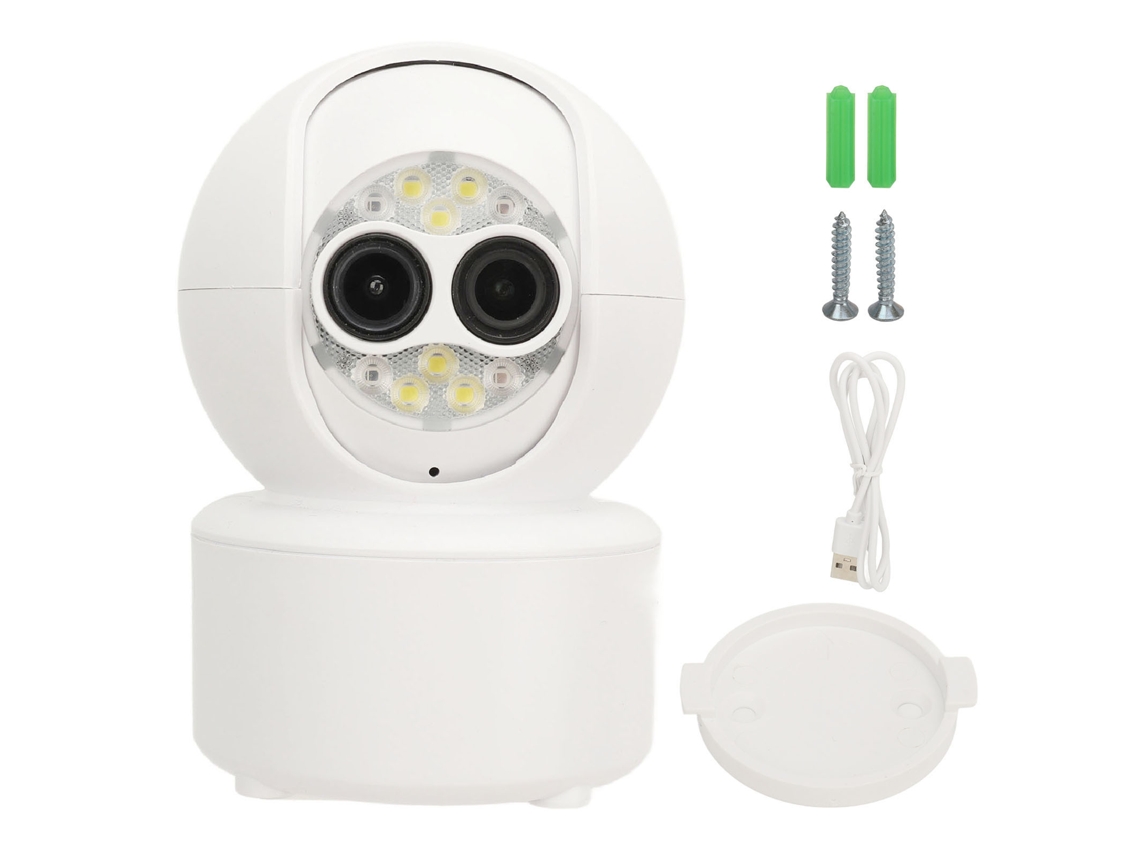 Cámara De Seguridad De Doble Lente Hd Wifi Hogar Con Detección De Movimiento, Visión Nocturna, Audio Bidireccional Y Ptz