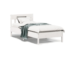 Estructura Cama Sin Colchón Madera Maciza Pino Blanca 100x200cm