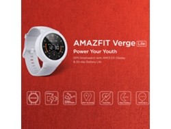 Reloj inteligente Amazfit Verge Lite Global 1.3 AMOLED con GPS, batería de 20 días y luz dorada.