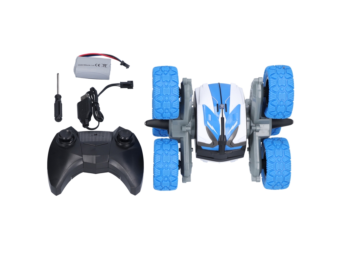 Ats-coche Rc Acrobático De 6 Ruedas Anfibio Doble Cara Con Control Remoto Para Niños Azul