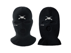 2026-gorro Tejido Con 3 Agujeros Cubreboca Bordado Letras Calientito Para Ciclismo Ski Running Exterior Negro