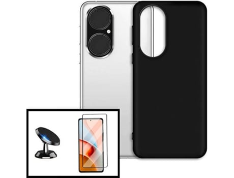 Kit Carcasa, Protector Cristal 5D Y Soporte Huawei P50 Phonecare Silicona Liquida
