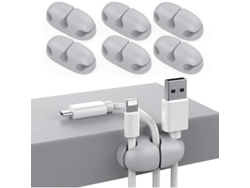 6 Clips Organizadores De Cables Para Escritorio, Con Agarre De Silicona Resistente, Para Cables Usb Y Cargadores, Paquete De 6