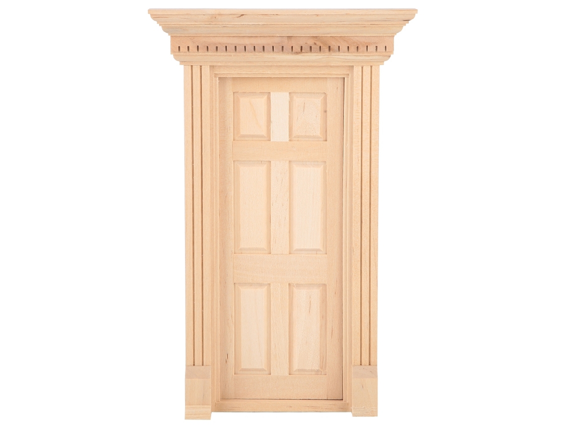 Puerta Miniatura Antigua A Escala 1:12 Para Casa De Muñecas. Accesorio Decorativo De Madera.