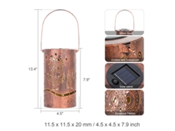 Lámpara Colgante Cilíndrica De Metal Con Forma De Búho, Alimentada Por Energía Solar, Ideal Para Jardines Y Fiestas.