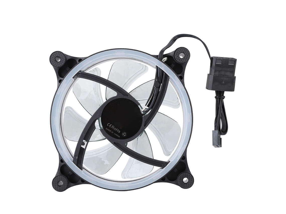 Rs-15 Mini 120mm Led Dual Halo Eclipse Ventilador De Enfriamiento Silencioso Refrigerador De Ordenador Azul