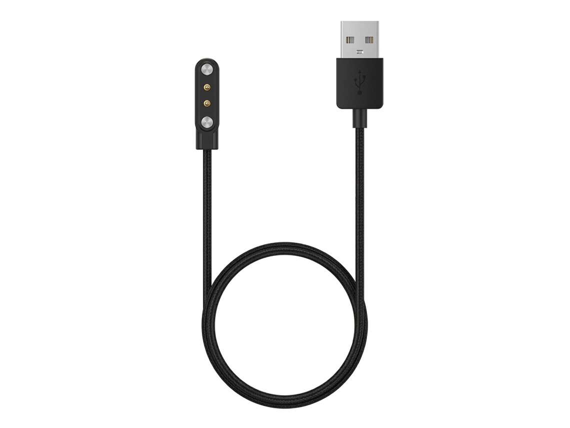 Cabo De Carregamento Magnético Usb Para Smartwatch W26 / W26+ / Gx08 / Qs58 Skyhe W26 Preto