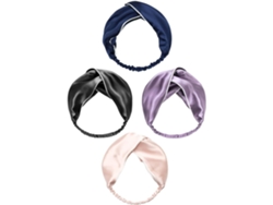 Lot De 4 Bandeaux Croisés En Soie Élastique Para Femmes, Larges Bords