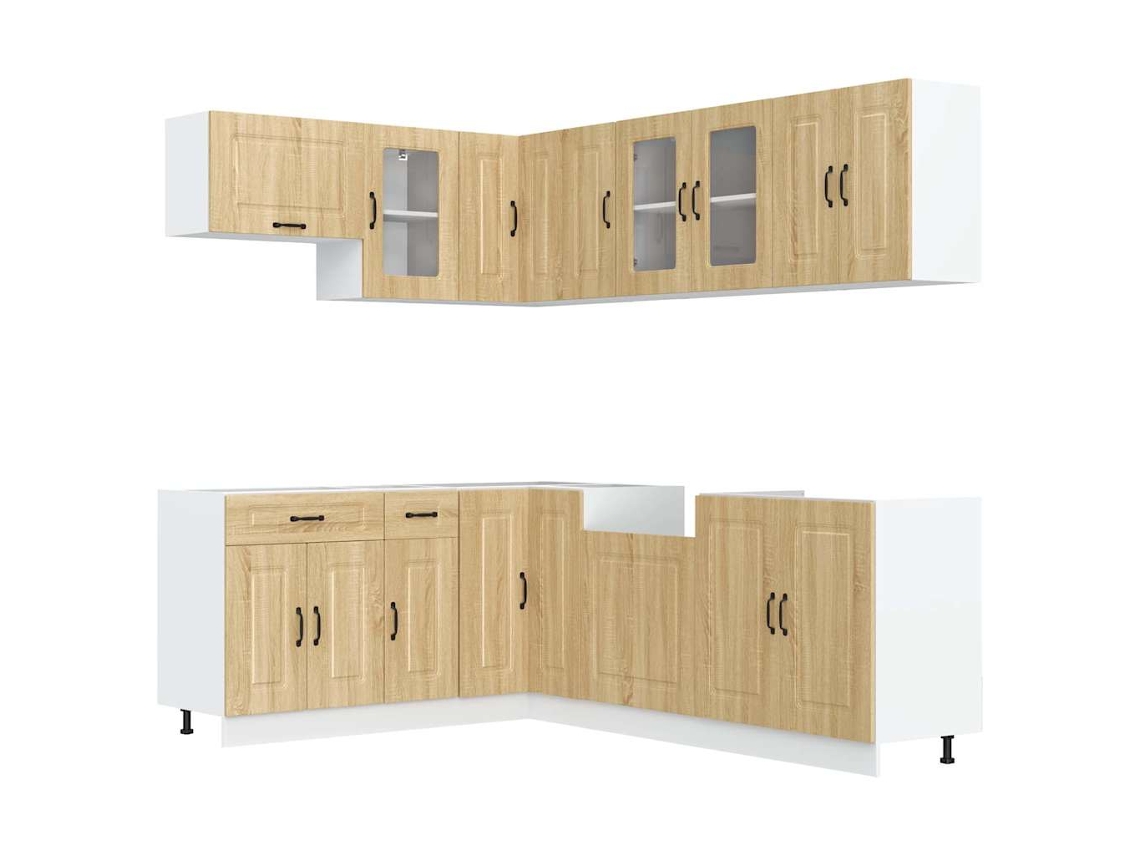Conjunto 11 Mueble cocina Kalmar roble sonoma VIDAXLmadera contrachapada