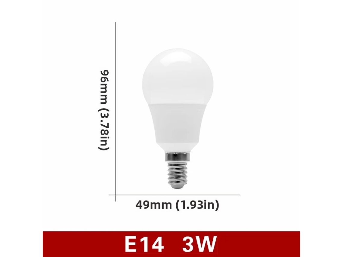 (blanco Cálido, 3 W, Casquillo De Rosca E14) 10 Bombillas Led, 220 V