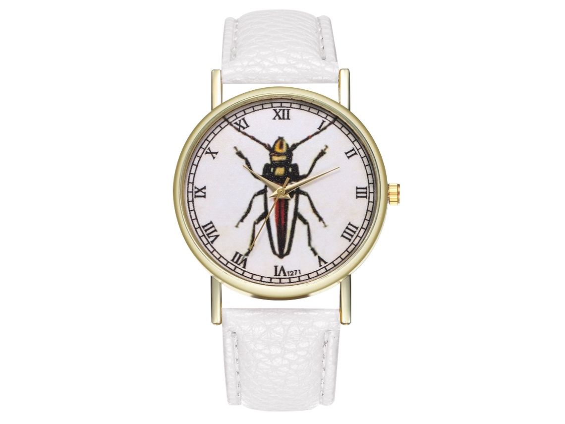Reloj De Pulsera Retro De Moda Unisex Cuarzo Analógico Blanco Zhoulianfa