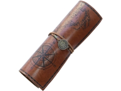 Estuches para lápices Yh a granel, estuche creativo retro, estuche vintage de cuero y lona, ​​estuche multiusos retro para bolígrafos, lápices y tintas Br Chennnls