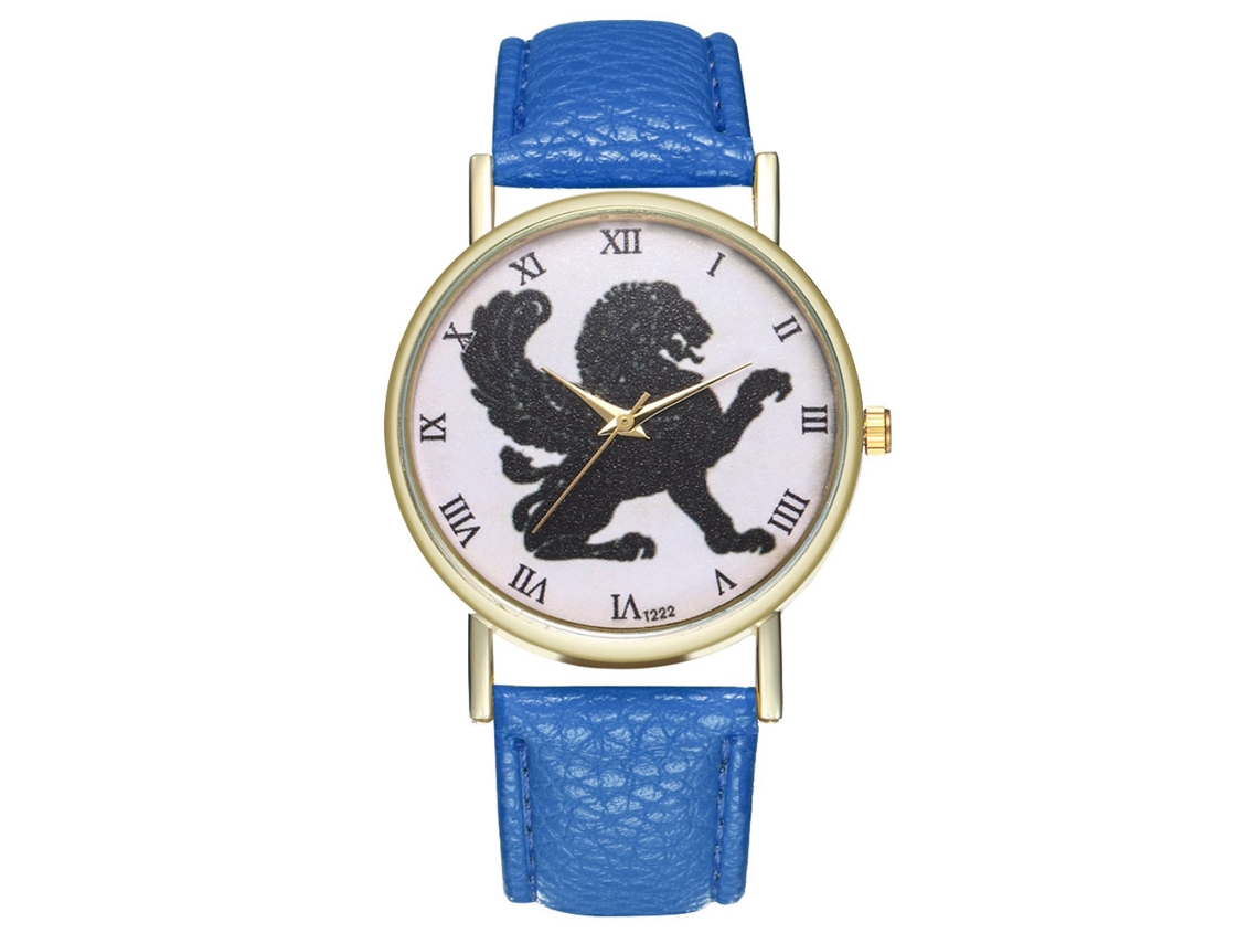 Reloj De Cuarzo Unisex Con Correa De Cuero Artificial Estilo Retro (zafiro)