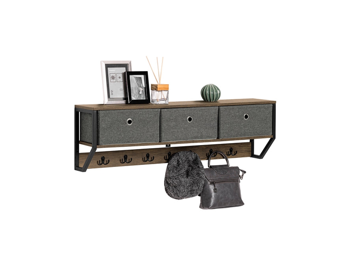 Perchero SOBUY FHK26-N (Marrón - MDF, Hierro - 100 x 20 x 30 cm)