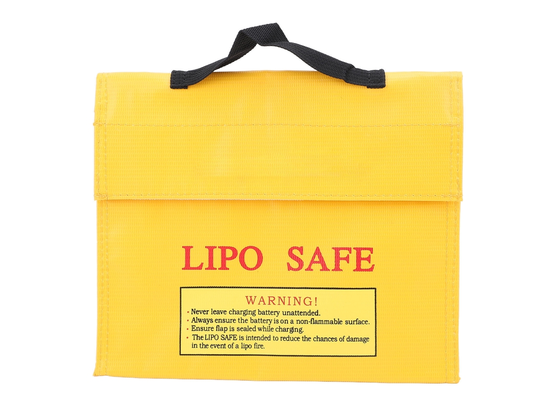 Bolsa Segura Para Baterías Lipo Antichispa Explosión Prueba Almacenamiento Cierre De Gancho Y Loop