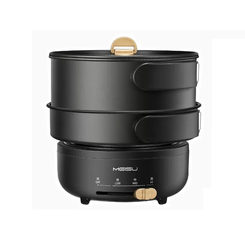 Hornilla eléctrica plegable (negra) de 1,2 L, portátil, ideal para viajes, multifuncional, 220 V.