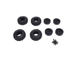 Juego De Neumáticos De Plástico Ligeros Con Llanta Para Coche Teledirigido Axial Scx24 1/24 Con Agarre Mejorado.
