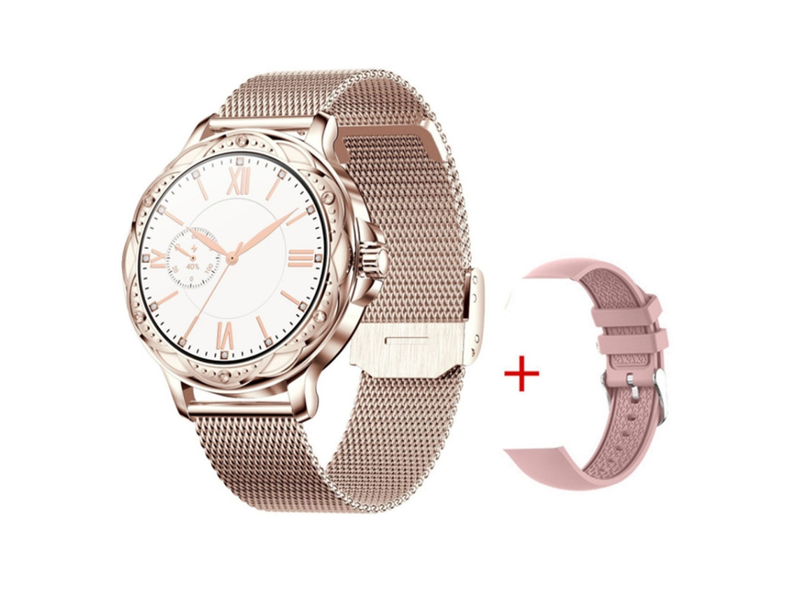 Reloj inteligente para mujer, monitor de frecuencia cardíaca, resistente al agua IP67, dorado Bestvite