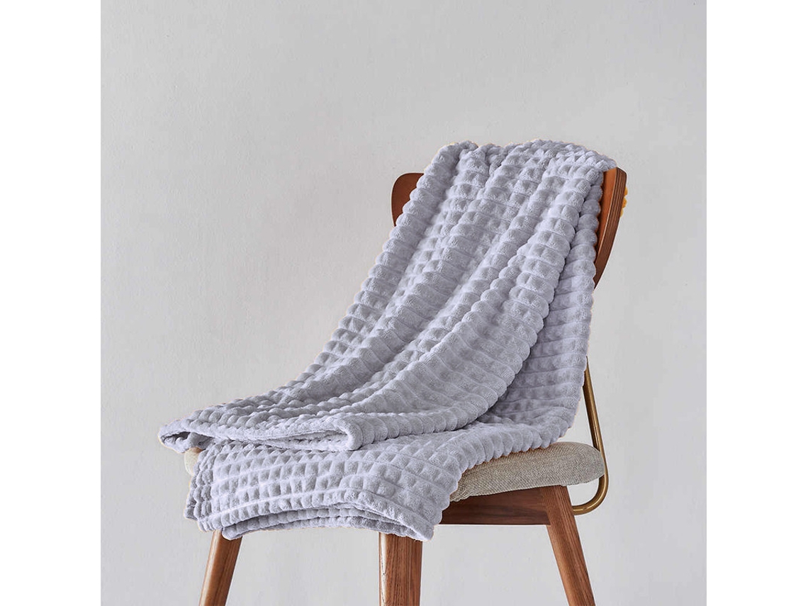 Manta de punto larga de felpa gris oscuro 160*220cm-BOD HOME
