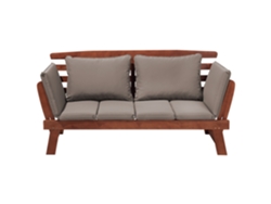 Banco de jardín BELIANI Portici de Madera de eucalipto Madera oscura 210x66x82