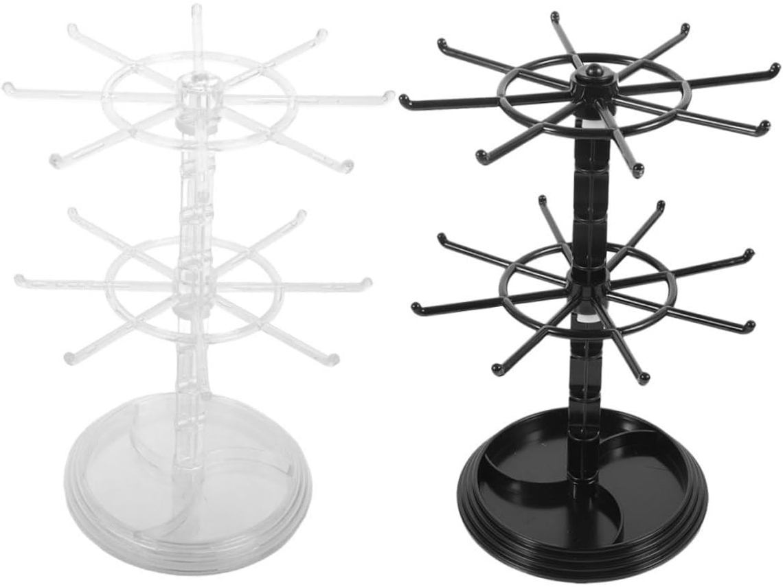 Suporte Giratório Pequeno De 2 Peças Para Chaveiros E Joias, Prateleira Para Joias Em Pontos De Venda.