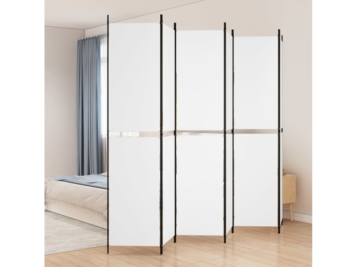 Separador LOVELY HOME con 6 Paneles de Tela Blanca (300 x 220 cm)