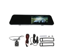 Câmera De Bordo Espelho Retrovisor 4.3" 1080p 12mp Sensor G Gravação Em Loop Para Carro