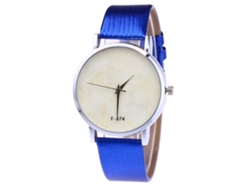 Reloj De Pulsera Unisex Para Parejas, Sencillo, Con Correa De Piel Sintética Y Movimiento De Cuarzo (azul).
