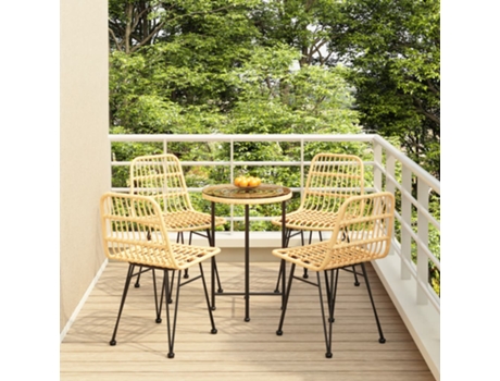 Conjunto 5 de comedor de jardín VIDAXL ratán sintético