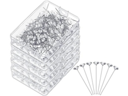 1000 Piezas De Broches Para Ramilletes Y Boutonnieres De 3,8 Cm (1,5 Pulgadas) Con Cabeza De Cristal.