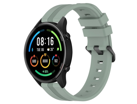 Correa de reloj inteligente para Xiaomi MI Watch Color 22 mm Correa de reloj Slicone a rayas cóncavas (gris verde)