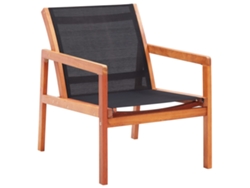 Sillón de jardín DKD Home Decor de eucalipto macizo y textileno negro