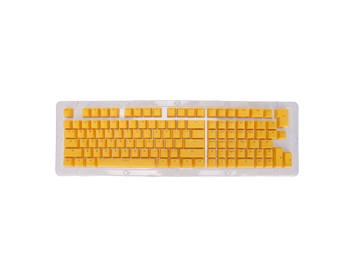 Teclas De Teclado Mecânico Pbt 114 Teclas Oem Translúcidas Com Iluminação Bicolor Mini Amarelo