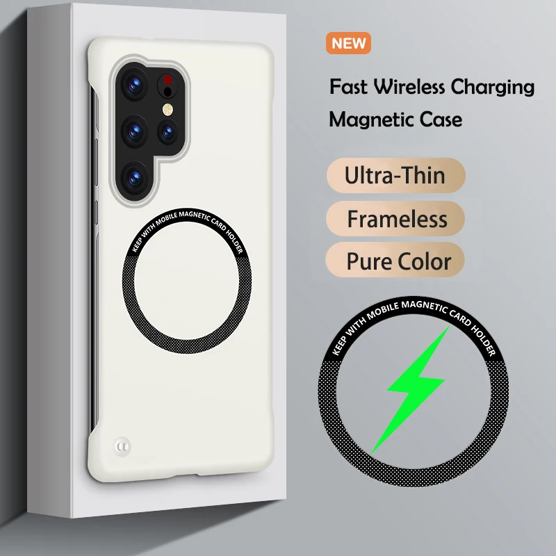 (blanco Marfil, Galaxy S22 5g) Funda Magnética Sin Marco Para Teléfono, Diseño Ultrafino De Color Sólido, Compatible Con Magsafe.