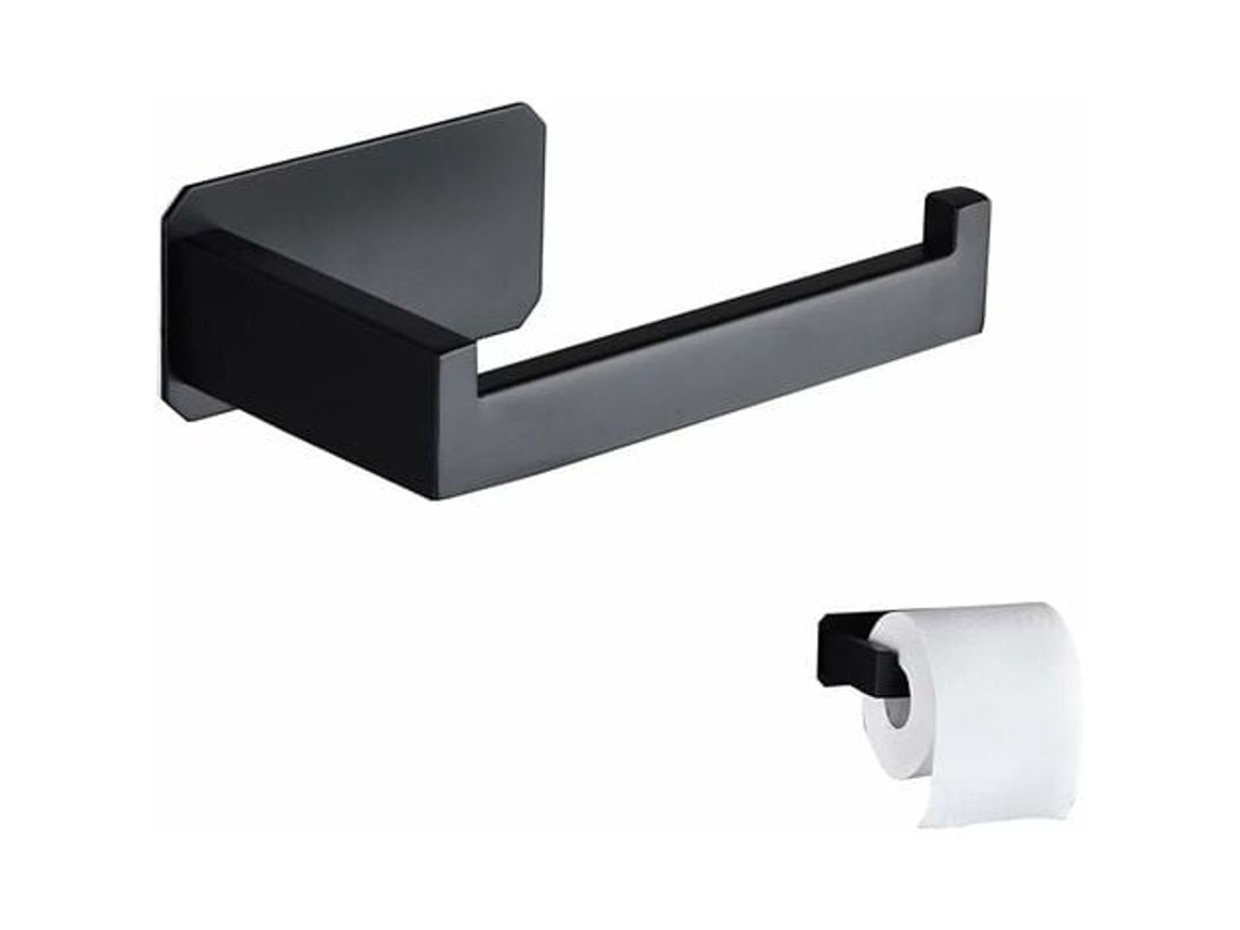 Soporte Para Papel Higiénico De Acero Inoxidable 304, Autoadhesivo, Antideslizante, Negro, Para Baño Y Cocina.