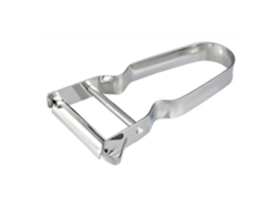 Pelador en forma de U de acero inoxidable para frutas y verduras, ideal para la cocina.
