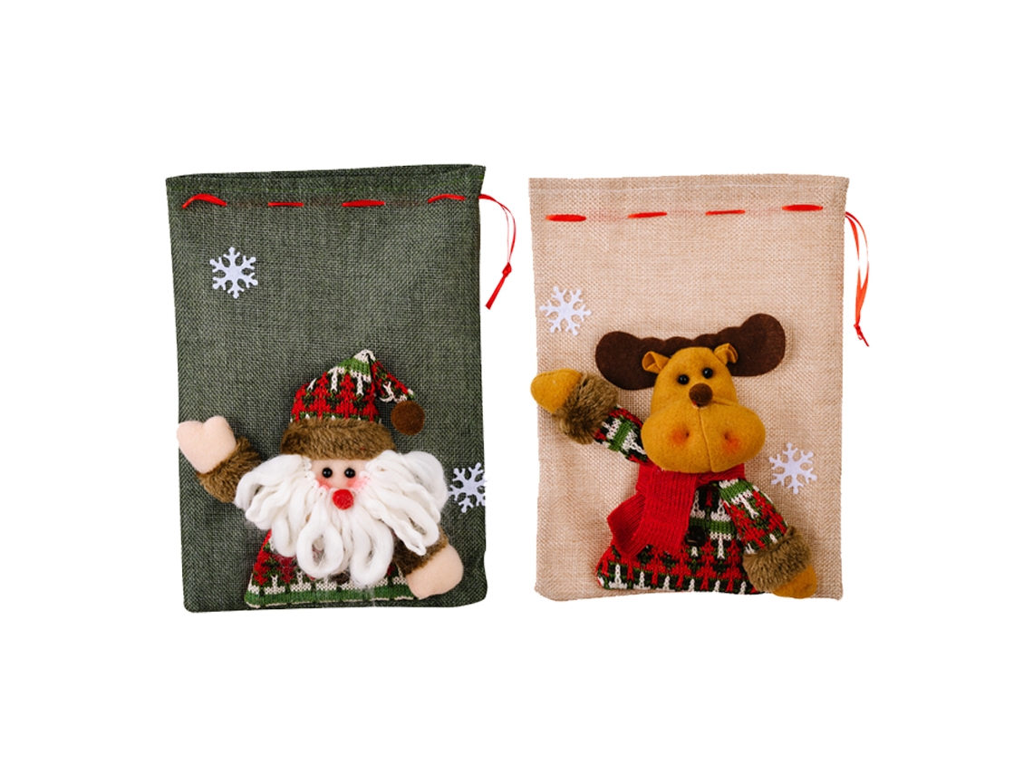 Bolsa de regalos de Navidad Bolsa de regalo de Papá Noel Bolsas de regalos de Navidad Reutilizable para la fiesta de Navidad de cumpleaños, estilo 2