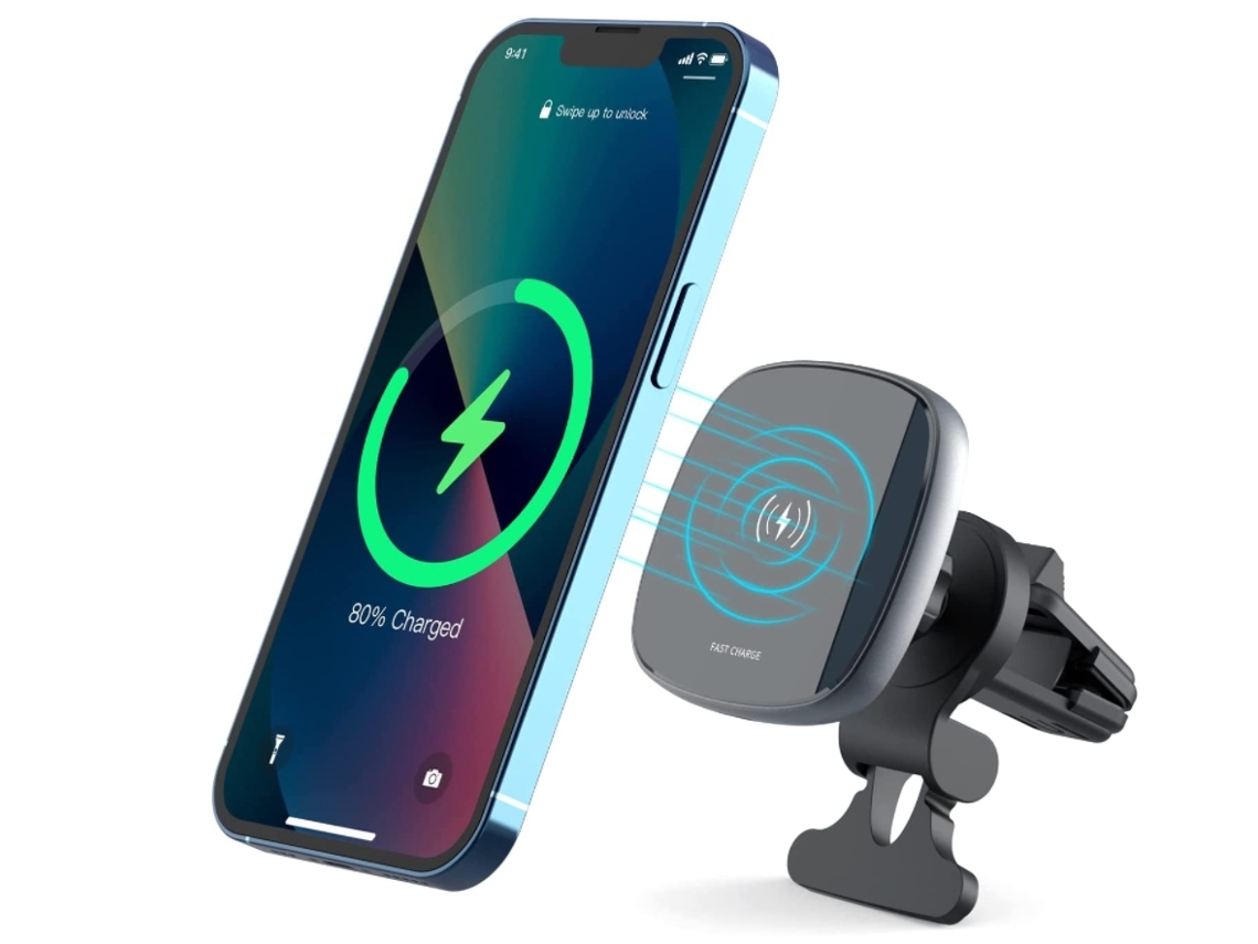 Cargador Carro Sem Carregamento Rápido Air Vent para iPhone 13 YIZHOOD Negro