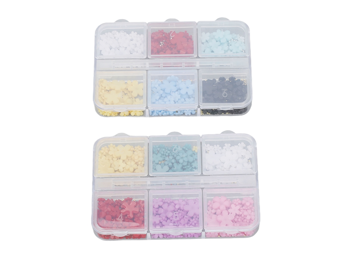 Rebe-2 Caixas 12 Grades Charmes De Unhas De Flores 3d Resina Decoração De Unhas Diy Pedras Rhinestones Decalques