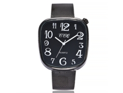 Reloj De Pulsera Negro De Malla De Aleación Informal Y A La Moda