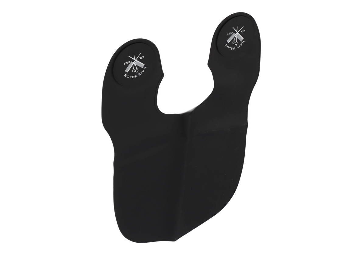 Protector De Cuello Para Corte De Pelo De Silicona Impermeable Negro Talla Grande Para Peluquerías Y Uso Doméstico