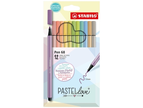 Set de Rotuladores STABILO Pastel Love Multicolor Pastel (12 Piezas)