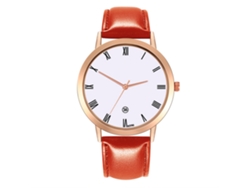 Reloj De Pulsera De Cuarzo Informal Para Mujer, De Piel Sintética, Ideal Para Estudiantes (rojo).