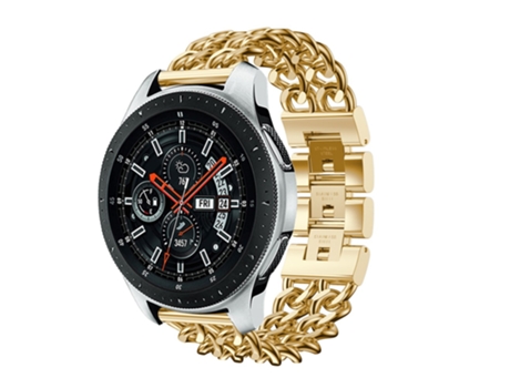 Correa de acero inoxidable ancho 22mm cadena vaquera para Samsung Galaxy Watch 46mm - dorado