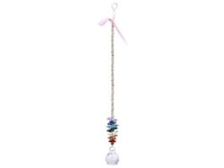 Lámpara de araña artesanal con colgante suspendido en forma de prisma de cristal arcoíris, perfecta para Navidad o para decorar una ventana.
