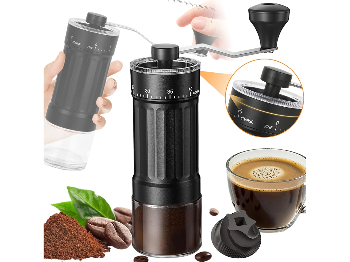 Molinillo De Café Manual Con 40 Ajustes De Café Recién Molido, Molinillo De Café Portátil Con Fresas Cónicas De Cerámica Para Uso Doméstico Y De Viaje