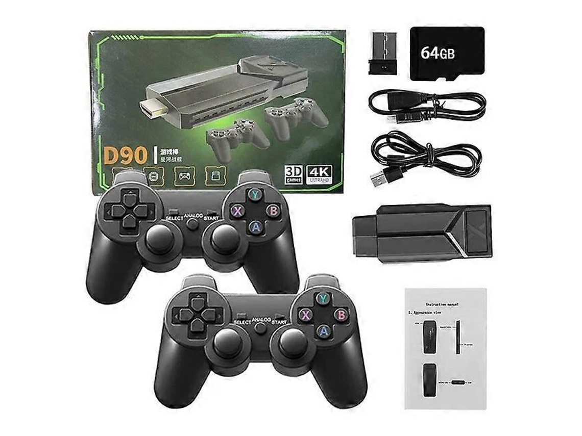 Consola De Videojuegos Retro 4k Con Salida Hd, 1/2 Unidades, Sistema Linux Retroarchi, Controladores Inalámbricos 2,4 G, 3d Para Ps1 Y Tv.